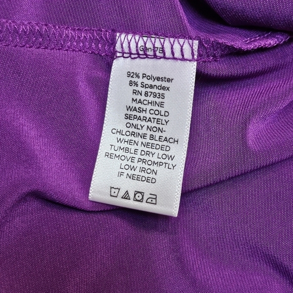 Susan Graver A-Line Midi Purple Dress 92% Polyester 8% Spandex Size M - Picture 8 of 8